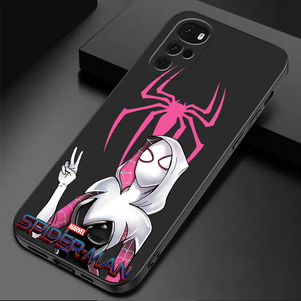 Cover Marvel Cute Spider Men Case for Motorola Moto G200 G60 G51 G52 G72 G50 G22 G82 G8 G9 Power Lite G30 G31 G32 G71 5G