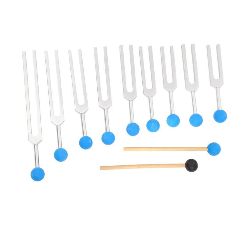 

AU13-9Pcs Tuning Forks Sets Massage Ball For Healing Chakra Sound Therapy Keep Body,Mind And Spirit In Perfect Harmony Durable ,