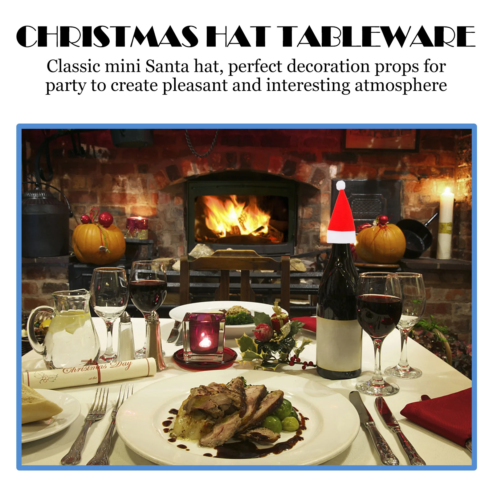 

12Pcs Mini Santa Hat Silverware Holders Christmas Cutlery Bags Tableware Organizers for Holiday Dinner Mini Christmas Hat