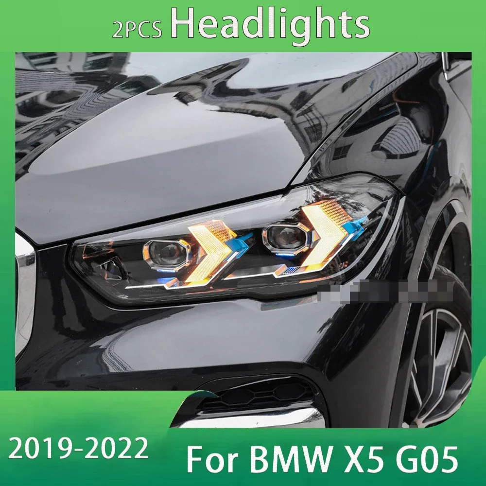 Car LED Headlight Light Assemblies For BMW X5 G05 2019 2020 2021 2022 Auto Fog DRL Brake Turn Signal Lamp Plug and Play