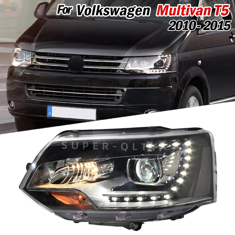 

Фары DEPO для VW Multivan T5, светодиодные фары 2010-2015 T6 T5 DRL, указатель поворота, дальний свет, линза проектора «ангельский глаз»