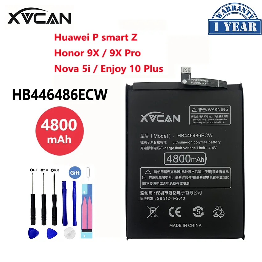 Original XVCAN HB446486ECW 4800mAh Battery For Huawei P smart Z Honor 9X Honor9X Pro Nova 5i Enjoy 10 Plus Phone Bateria