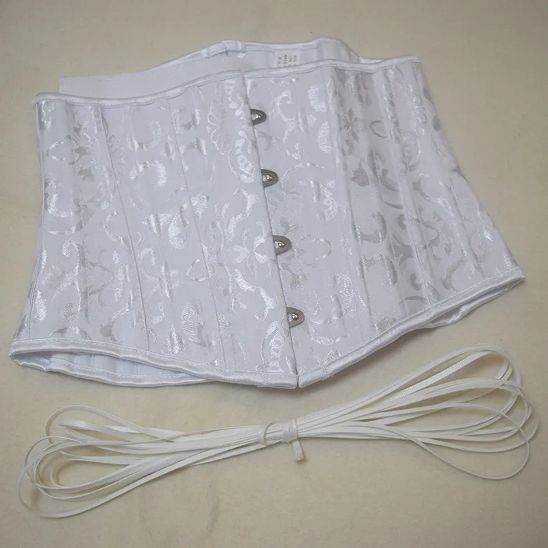 23cm Short Torso 24 Spiral Steel Boned Corset Floral Slimming Waist Shapewear Jacquard Underbust Corset Gothic Busiter 8130