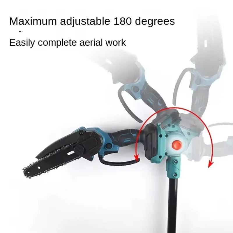 Electric High-Reach Saw Extension Pole Pruning Saw Woodworking Handheld Garden Logging Tool Lithium Battery Three-in-One