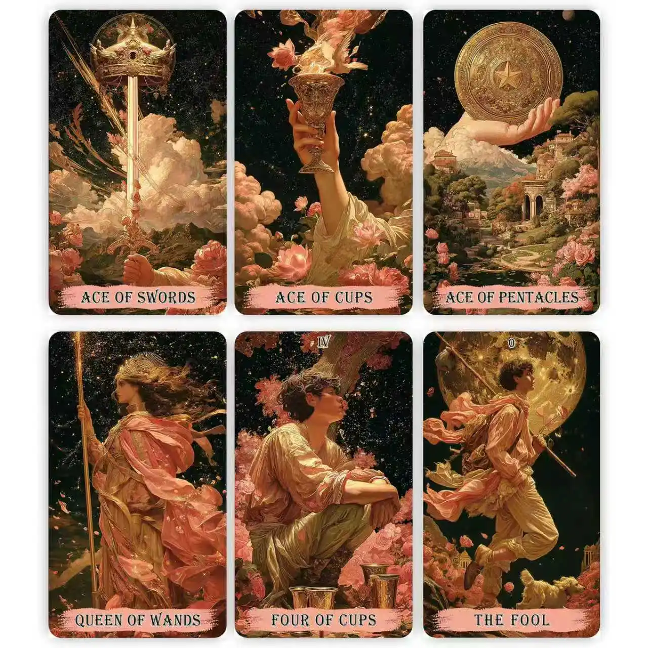 Starry Sky Flower Language Tarot Deck, 78 Cards with a Guidebook, Ideal for Intuitive Readings and Spiritual Guidance