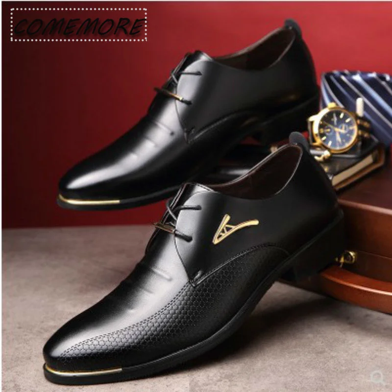 

Classic Man Pointed Toe Dress Shoes Mens Patent Leather Black Wedding Shoes Oxford Formal Business Casual Shoes Big Size Fashion