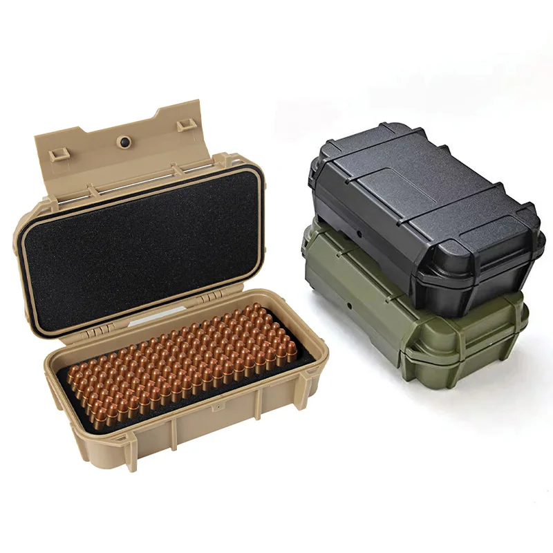 Double-layer Shock-absorbing Ammo Box Waterproof Sealed Box Lightweight Ammo Accessory Crate Bullet Storage Safe Case With Foam