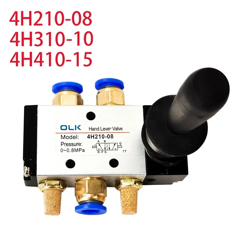 

4H210-08/4H310-10/4H410-15 2 Position 5 Port Air Manual Valve Pneumatic Control Valve 5/2 Way Hand Lever Operated Control Valve