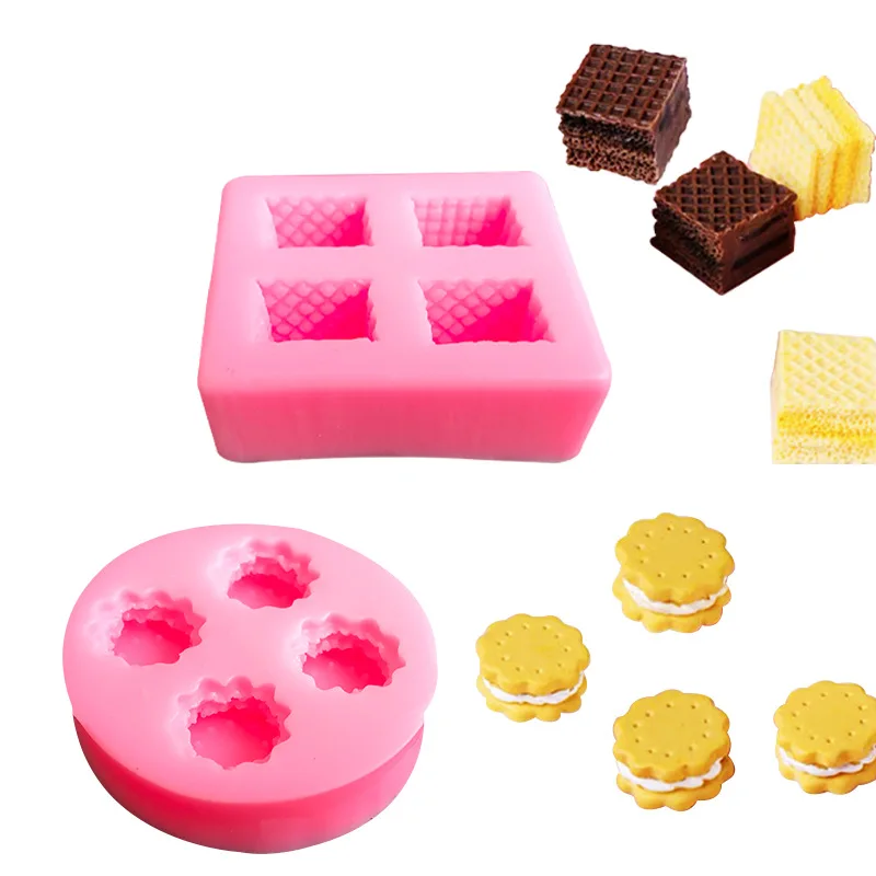 Sandwich Biscuit Mold Chocolate Food Grade Silicone Candy Baking Candle Mold