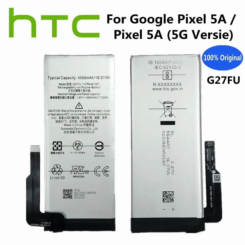 

100% Original High Quality Battery G27FU For HTC Google Pixel5A Pixel 5A 5G Versie 4620mAh Replacement Batteries Bateria