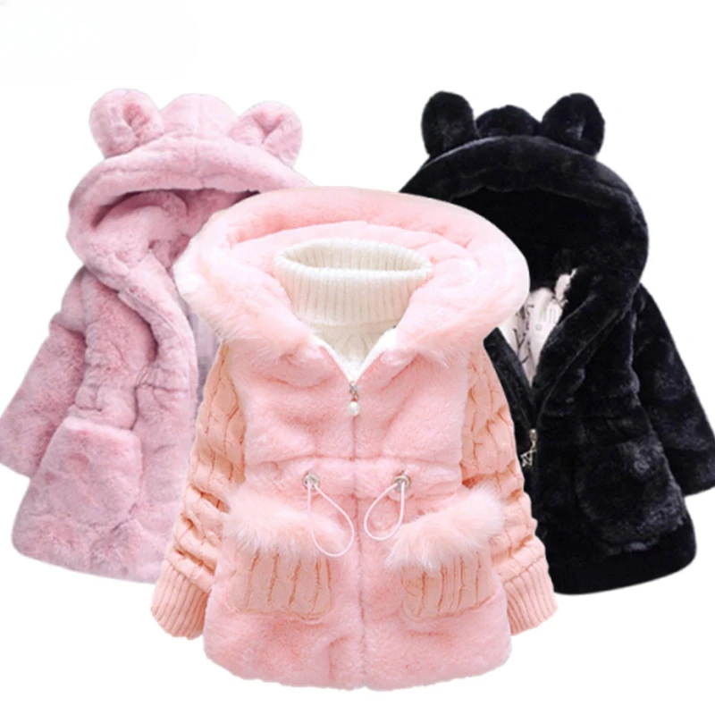 

Winter Faux Fur Newborn Baby Girl Clothes Warm Children's Thicken Jacket For Baby Girls Coats For Kids Clothing 2024 Baby Coats
