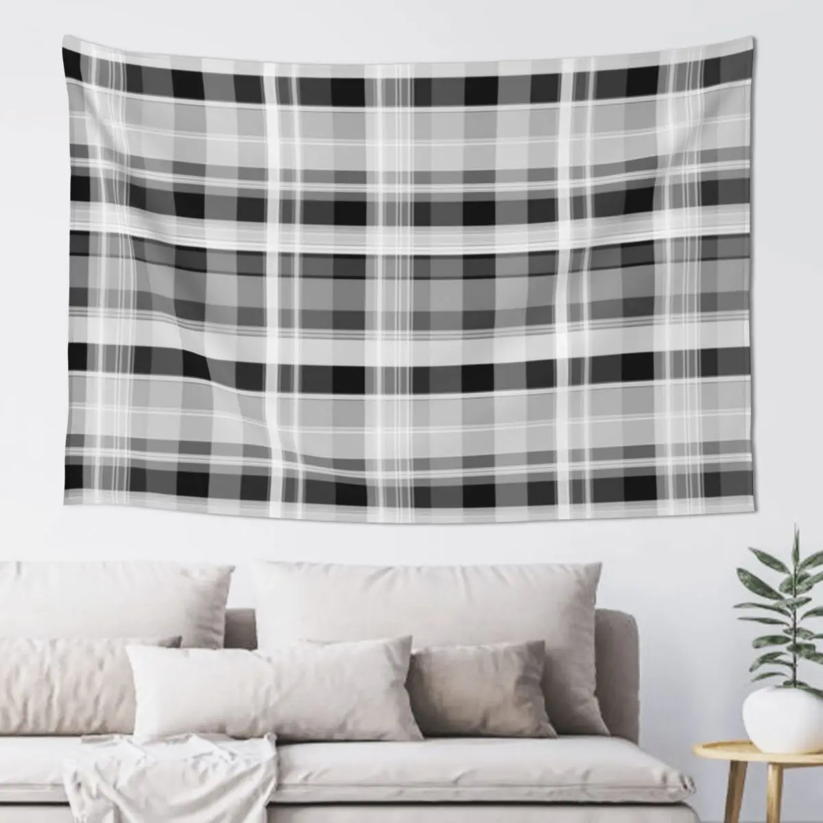 

Black and White Plaid Tapestry Room Design Decoration For Home Tapestry