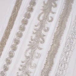 Fashionable Embroidery Beaded Lace Ribbon Decorative Tube Bead Sewing Material Pearl Ribbon Clothing Crafts DIY Accessories