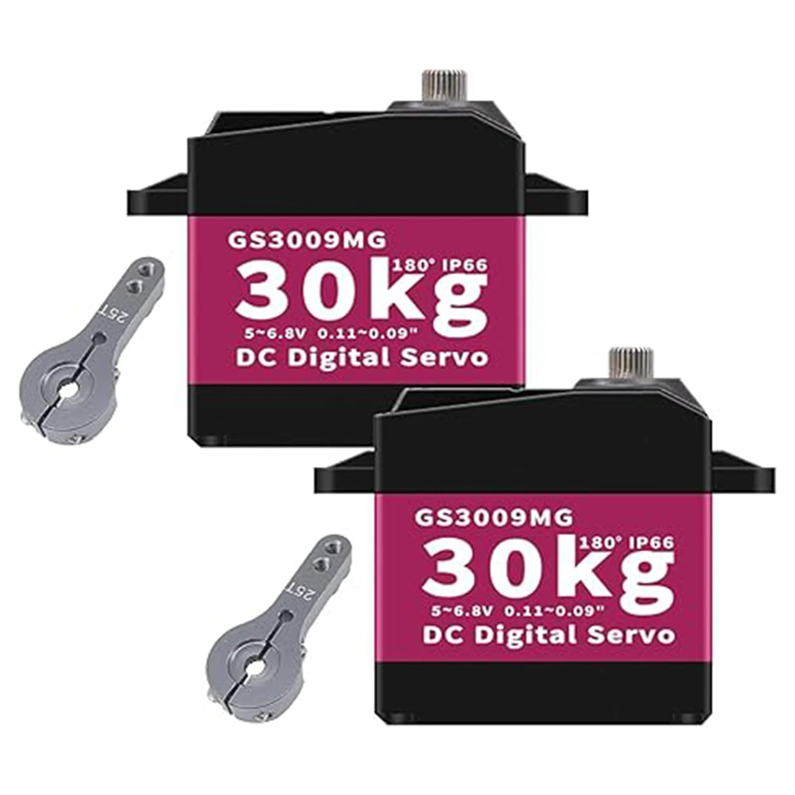 

GOTECK 30KG Digital Servo, Large Torque 6V Full Metal Gear Digital servos IP66 Waterproof Steering Servo with 25T Servo Horn