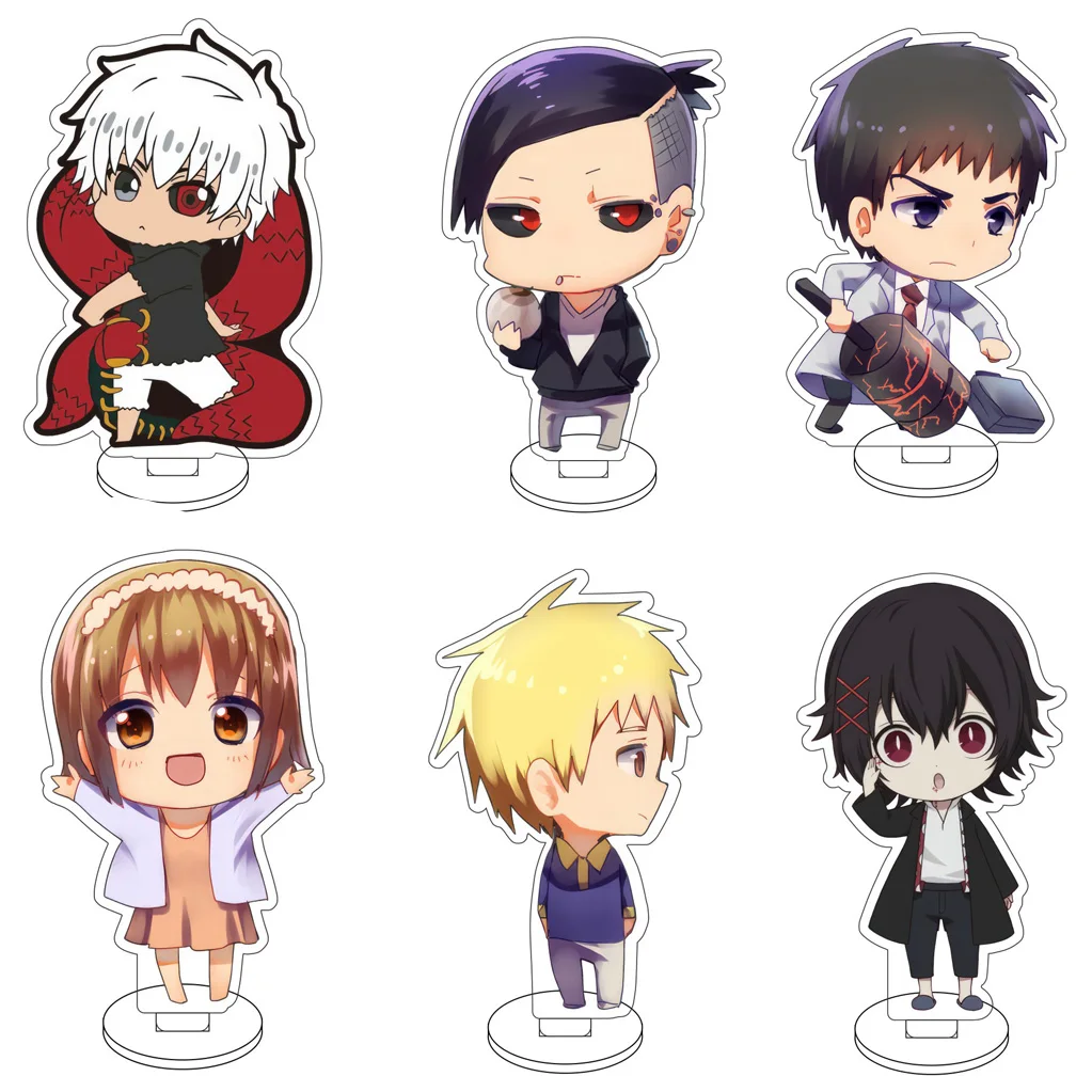 

10CM Anime Tokyo Ghoul Kaneki Ken Touka Kirishima Kirishima Ayato Cos Acrylic Figure Stand Cute Gifts Ornaments