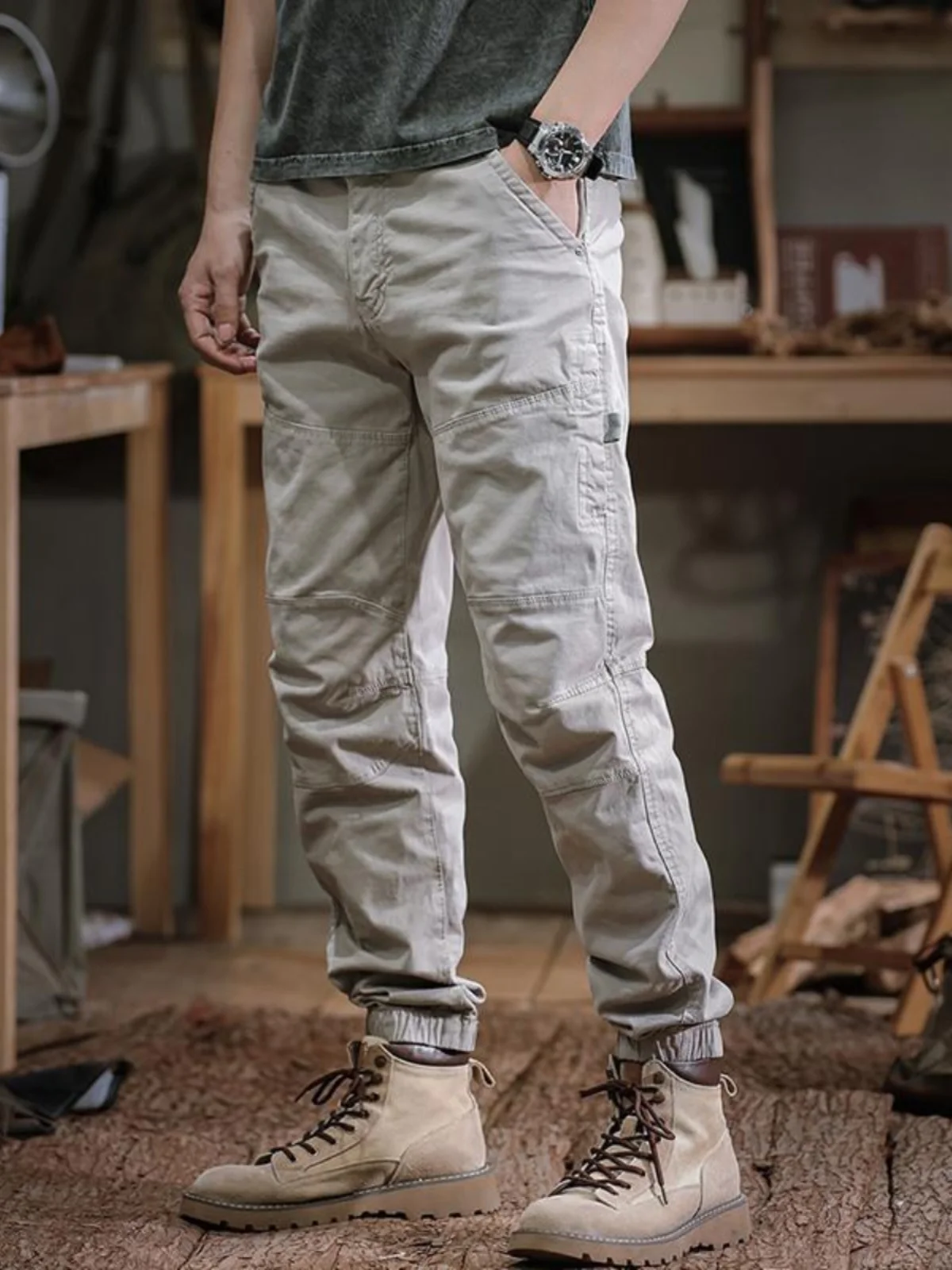 

American Sle Men's Workwear Pants Trousers Autumn Winter Casual Faion Brand Youthful Energy Wind Wear Resistant Long Pants