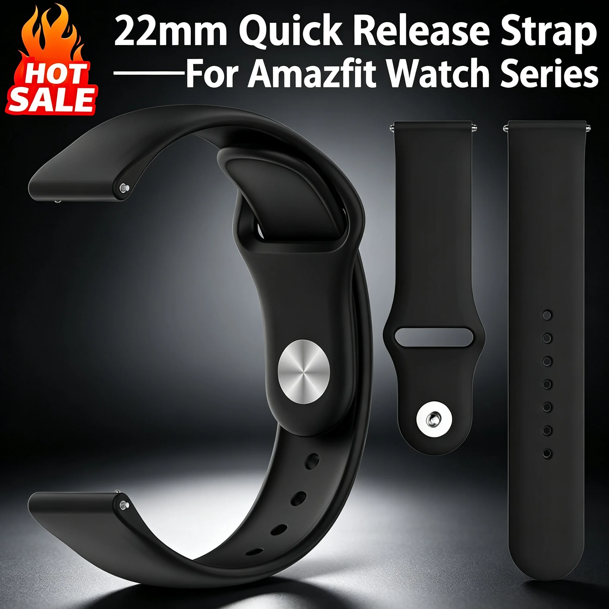 Strap For Amazfit Watch Bip Max/6/5 | Balance 2/3 | Active Max/Edge | GTR 2/3/4 Series(47mm) 22mm Quick Release Sports Band