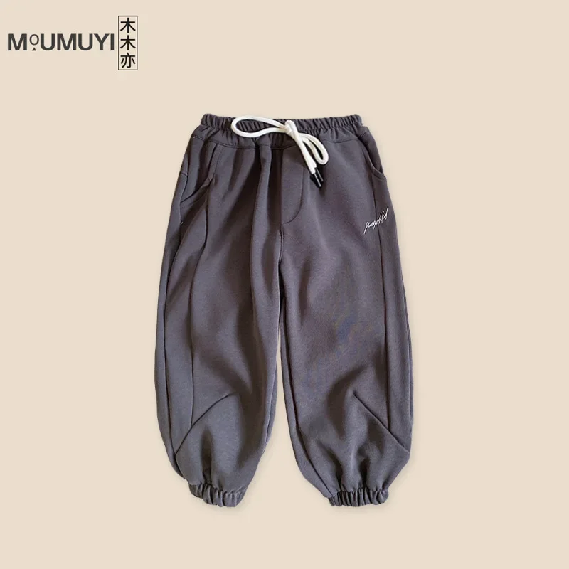 Childrens Pants 2024 Autumn New Collection Clothing Boys Korean Style Fashionable Casual Babys Stylish and Fashionable Pants