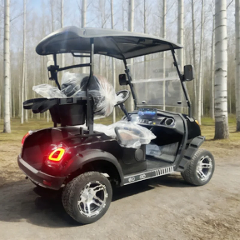 Factory Price Discount Price Street Legal Electric Golf Cart Multi-Purpose Hunting Car With Brown High-End Seats Front Bumper