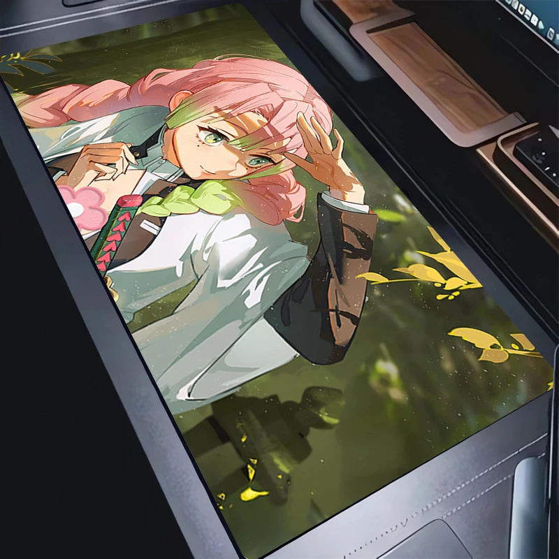 

Mouse Pad PC Pink Sakura Gaming Keyboard Rug XXL Demon Slayer Anime Sexy Girl Mousepad Laptop Kanroji Mitsuri Green XXL Desk Mat