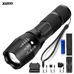 Ultra Bright T6 Led flashlight UV 395 LED Torch Light Camping light 5Modes waterproof Zoomable Bicycle Light use 18650 battery