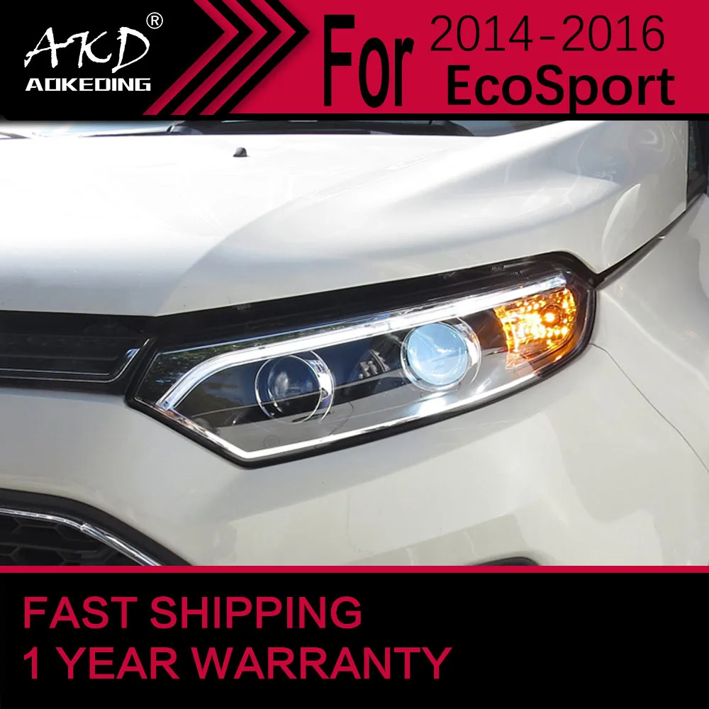 

Car Lights for Ford Ecosport LED Headlight 2014-2016 Ecosport Head Lamp Drl Projector Lens Automotive