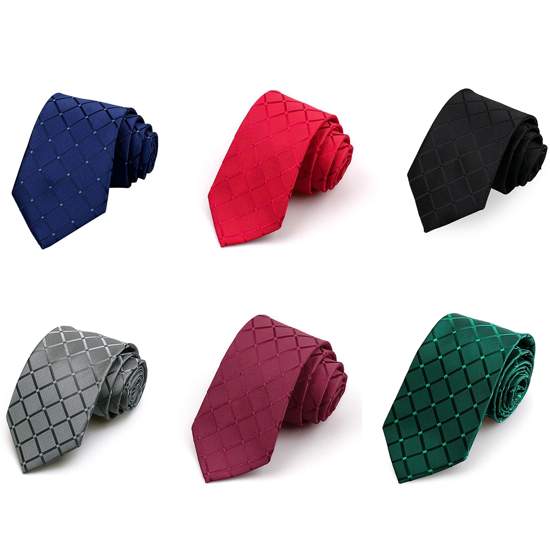 Plaid Tie Man Solid Check 8CM Necktie Plaid Luxury Groom Groomsman Wedding Tie Business Suit Jacquard Woven Classic Gravata Gift