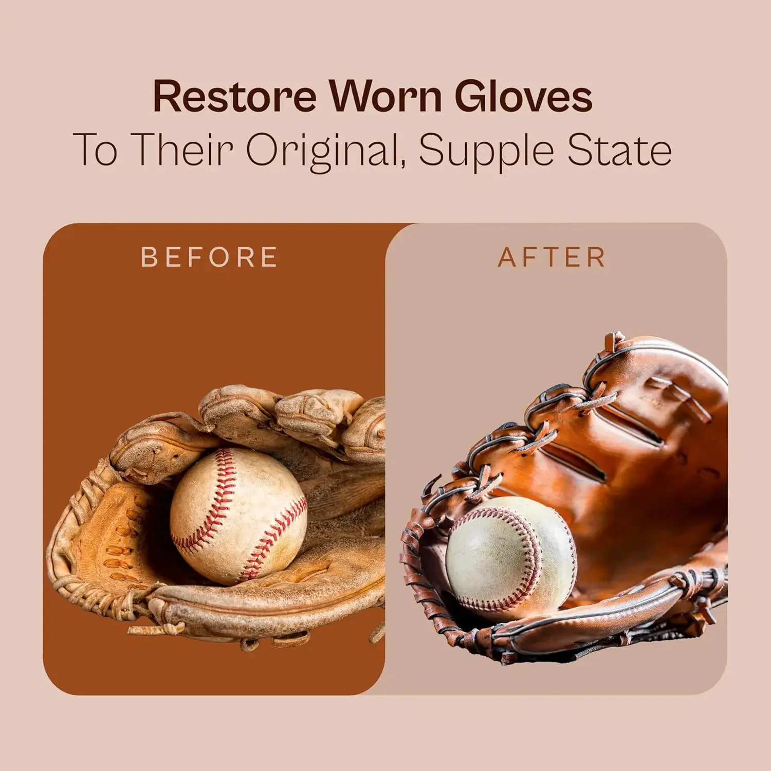 BASEBALL Glove Leather Conditioner - Use on Baseball Gloves, Softball Gloves, and Other Leather Sports Equipment - 50g