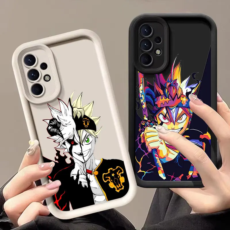 Asta Black Clovers Anime Case For Samsung Galaxy A27 A57 A56 A37 A36 A17 A07 A26 A16 A06 A55 A52 A14 A73 A34 Soft Silicone Cover