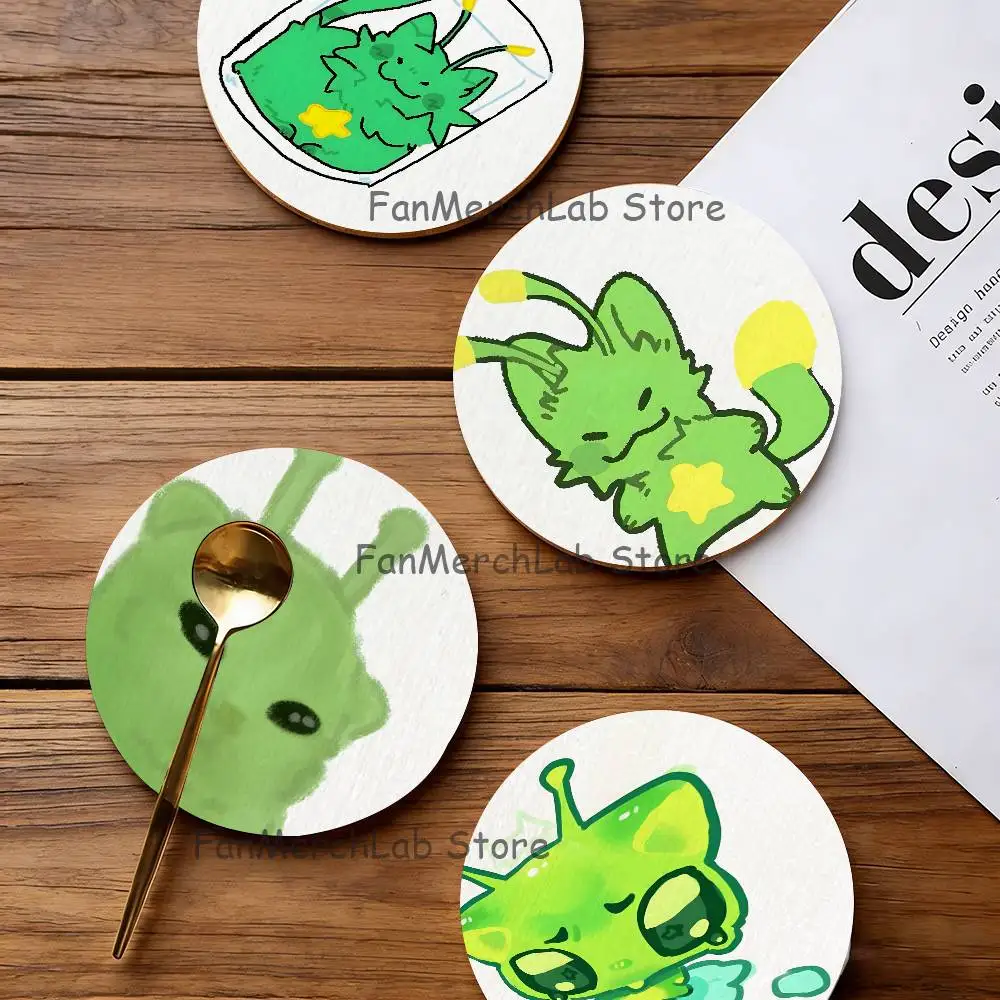 

R-RegretevatorS G-Gnarpy Wood Coaster Set - Heat Resistant For Tea & Coffee, Home Cafe Decor Holiday Gift