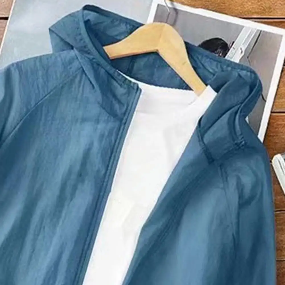 

Solid Color Thin Sunscreen Clothing Anti Sun-Protective Leisure Hooded Outwear Quick Dry Loose Windbreaker Summer
