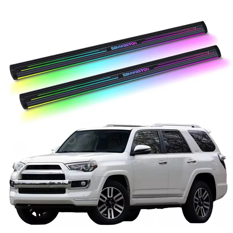 Electric Running Boards Retractable Aluminum Alloy Neon LED Lights For 4Runner 2014-2024 Side Steps with Carry Bag