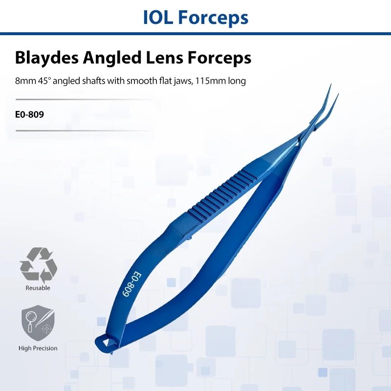 Titanium Blaydes Angled Lens Forceps Ophthalmic Intraocular Lens Forceps Eye Microsurgery Surgical Instrument