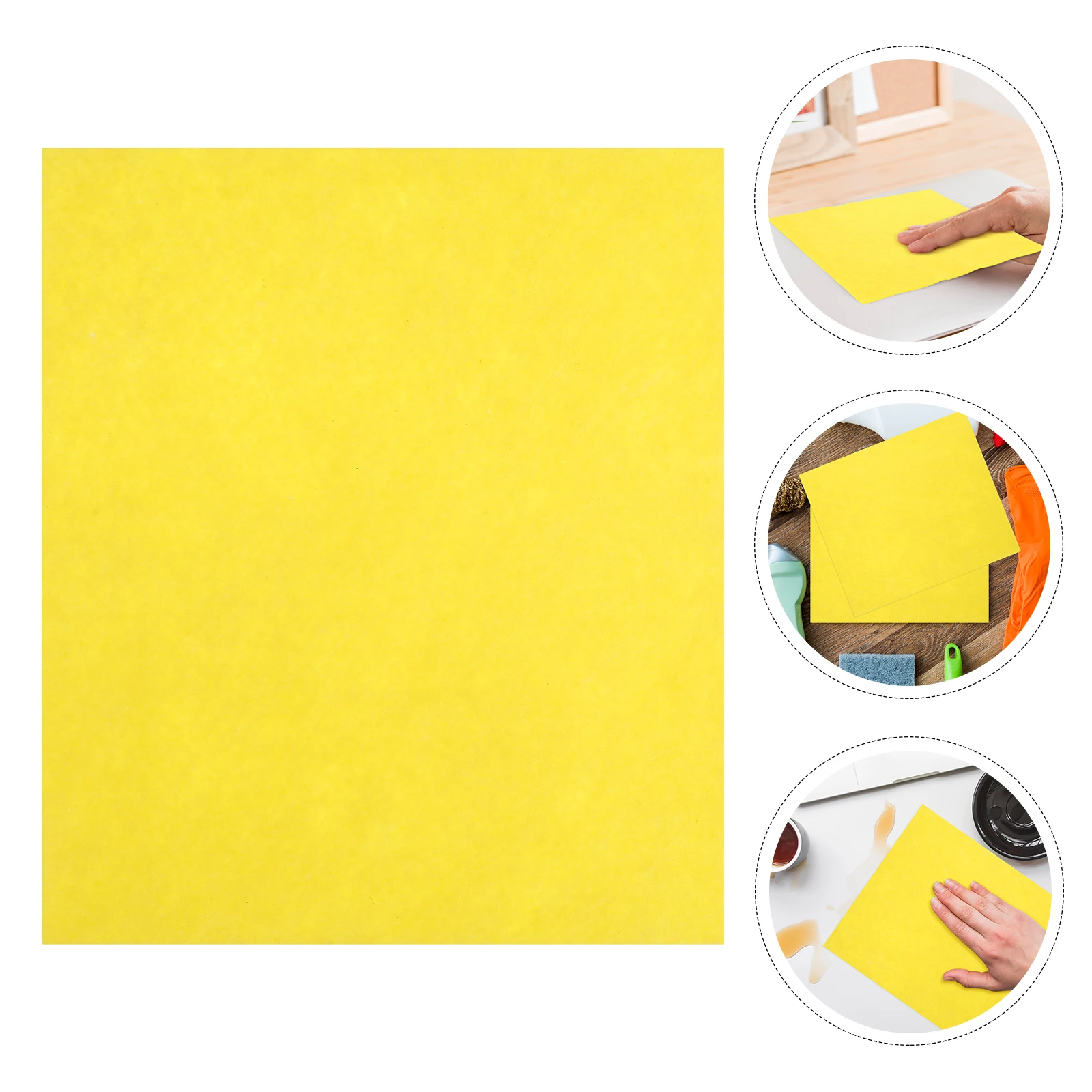 

10pcs Reusable Non Stick Oil Yellow Dishcloths Bamboo Fiber Absorbent Cleaning Rags Multi Purpose Scouring Pads Kitchen Bathroom