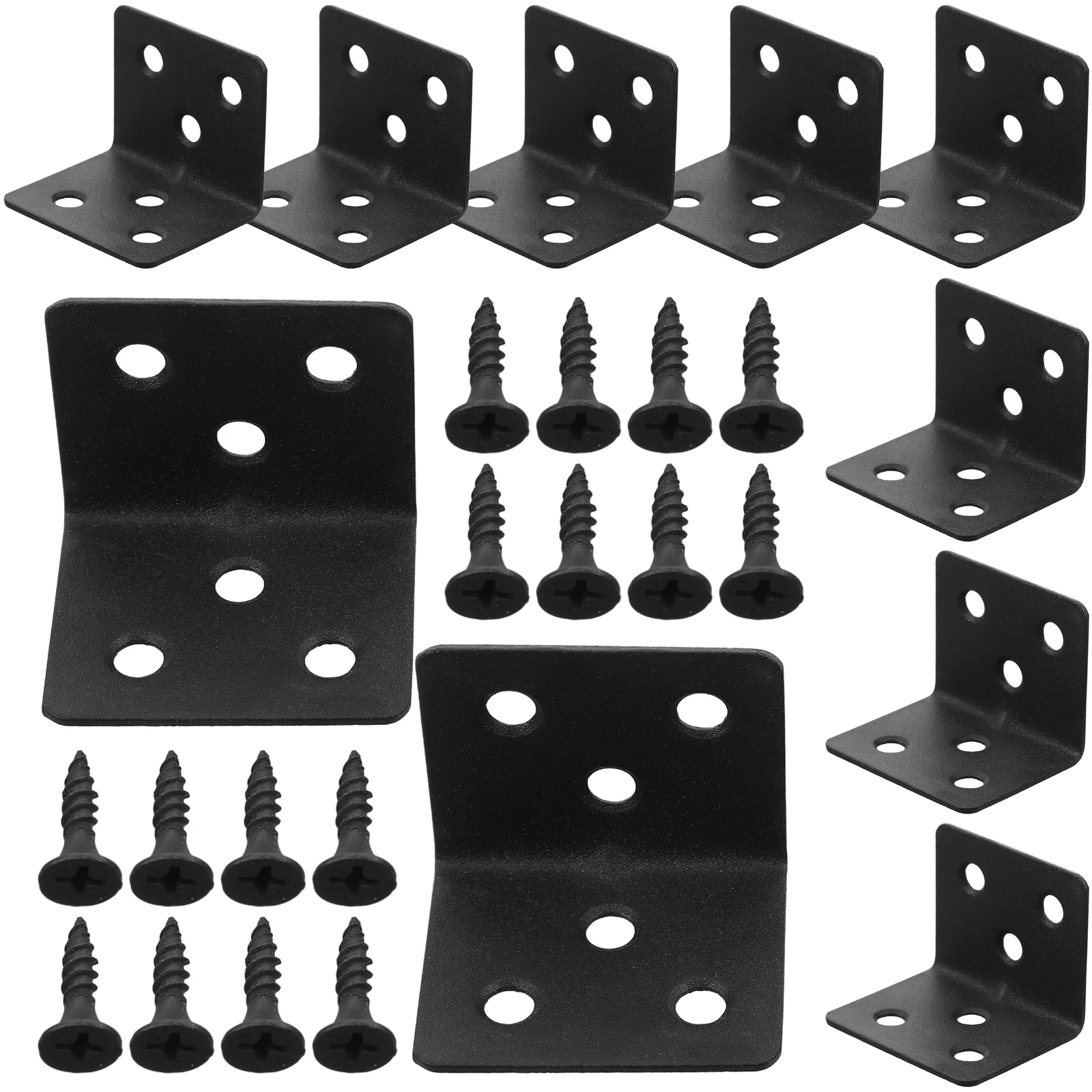

10pcs Corner Brackets Cold Rolled Steel 90Degree Shelf Support Heavy Duty Wood Bracket Kitchen Furniture Partition Household