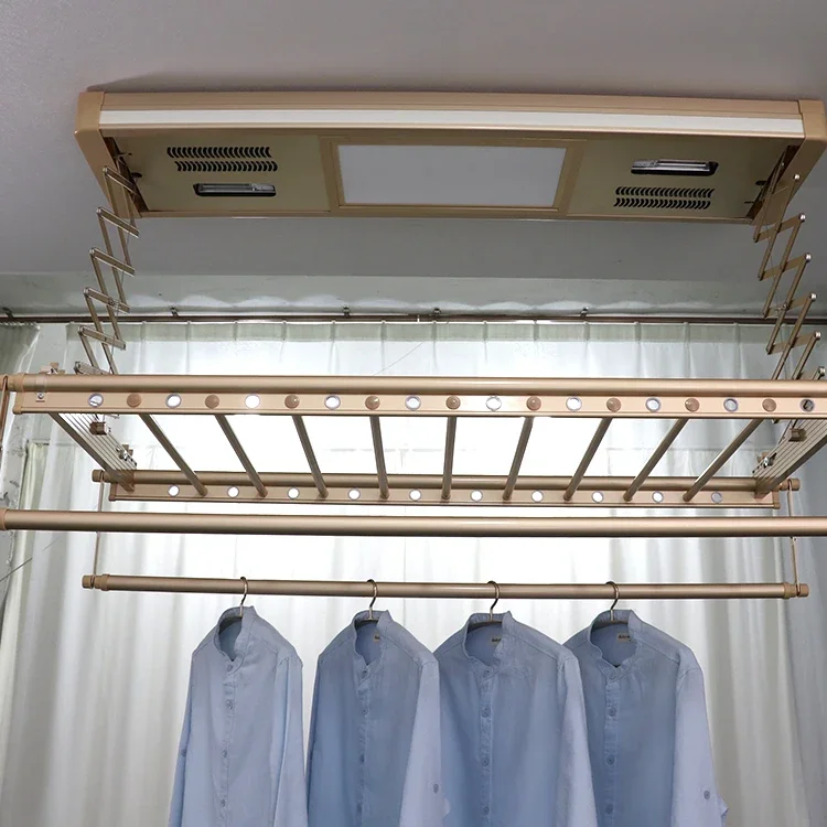 50% off Electric foldable laundry clothes clothing drying hanging cloth rack hangers automatic ceiling clothes dryer