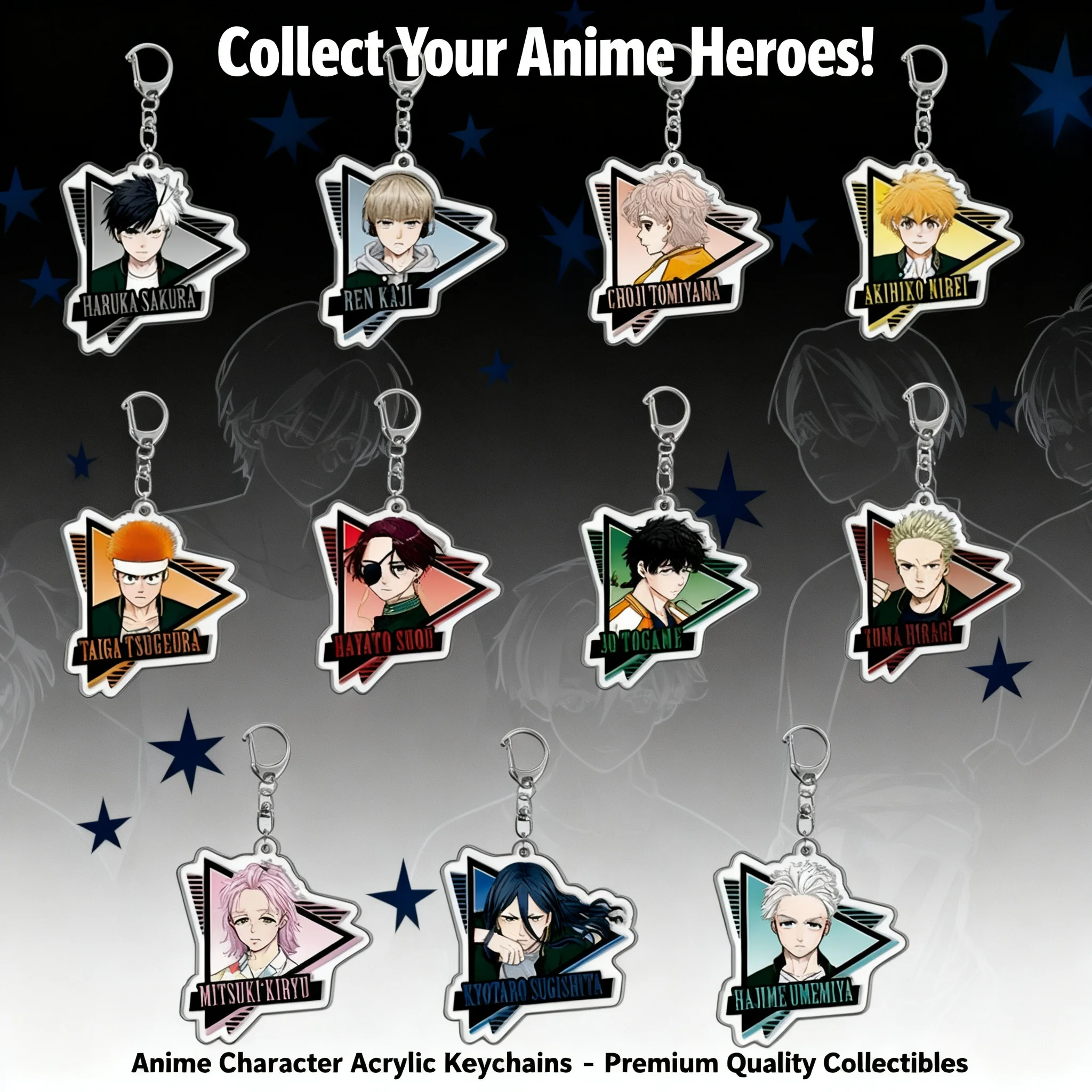 

Акриловый брелок WIND BREAKER с персонажами аниме: Сакура Харука, Умемия Хаджиме. Подвеска-колокольчик для школьников. Аксессуар для ключей.