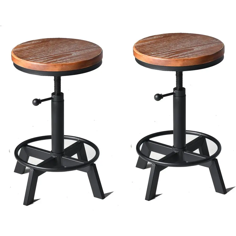 

Adjustable Swivel Bar Stools, Set of 2, Counter Height, 17-24