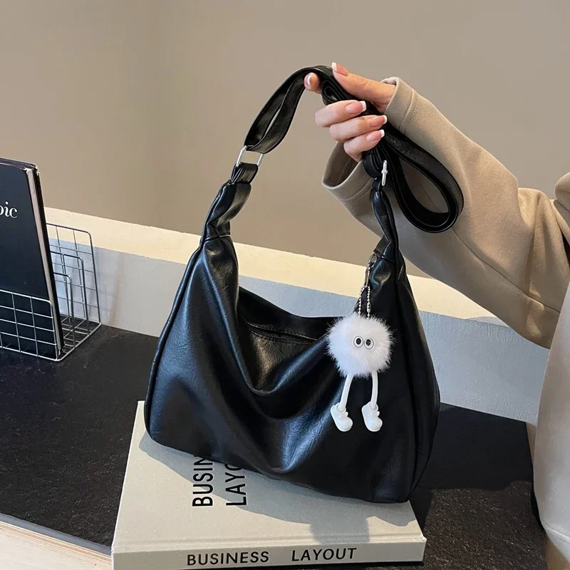 

Large Capacity PU Zipper Concise Women's Shoulder Bags 2025 New Fashion Leisure Crossbody Bag Versatile High Quality Tote Bag