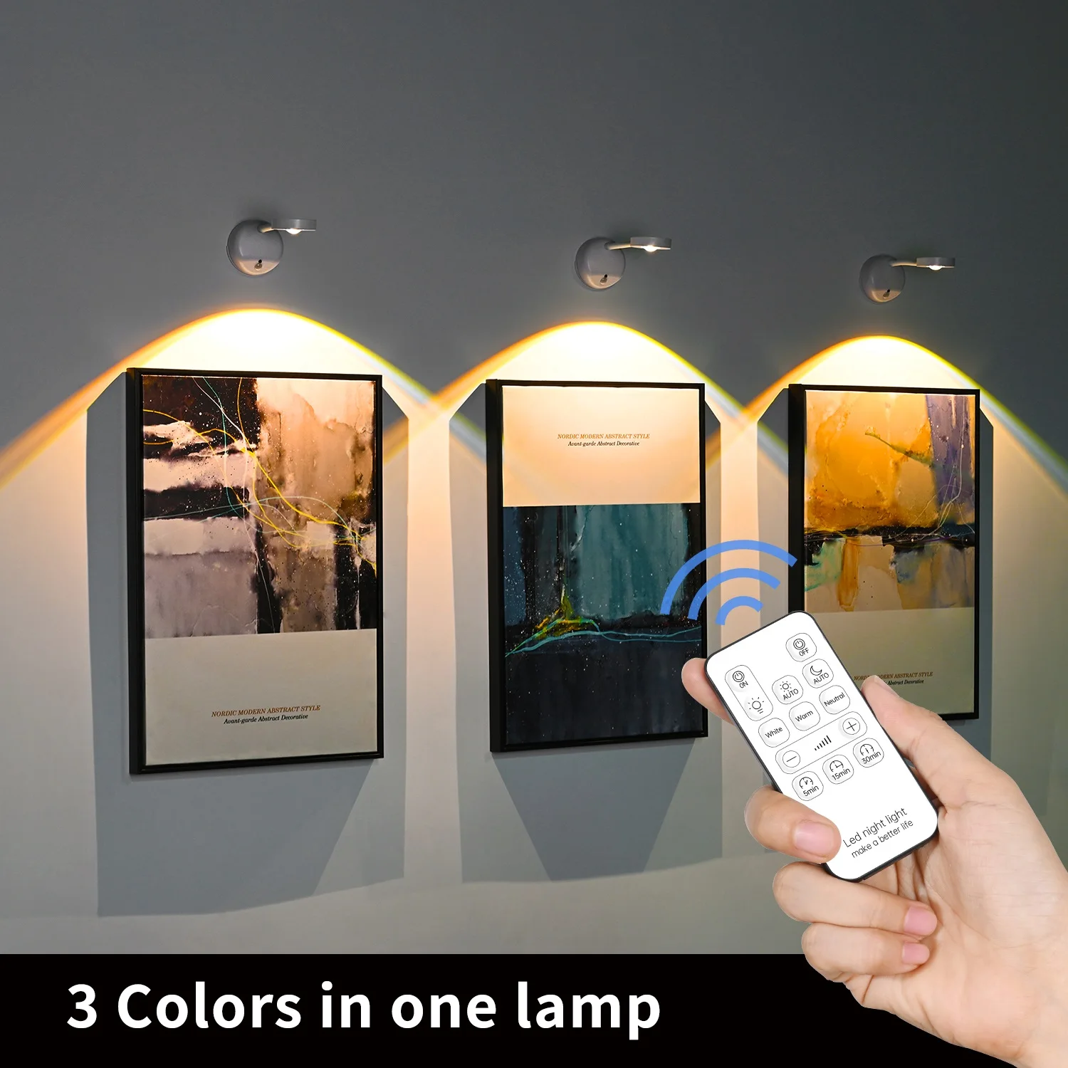 Intelligent Human Sensing Wall Lamp USB Rechargeable Motion Sensor Light Dimmable LED Spotlight For Paintings Pictures Lighting