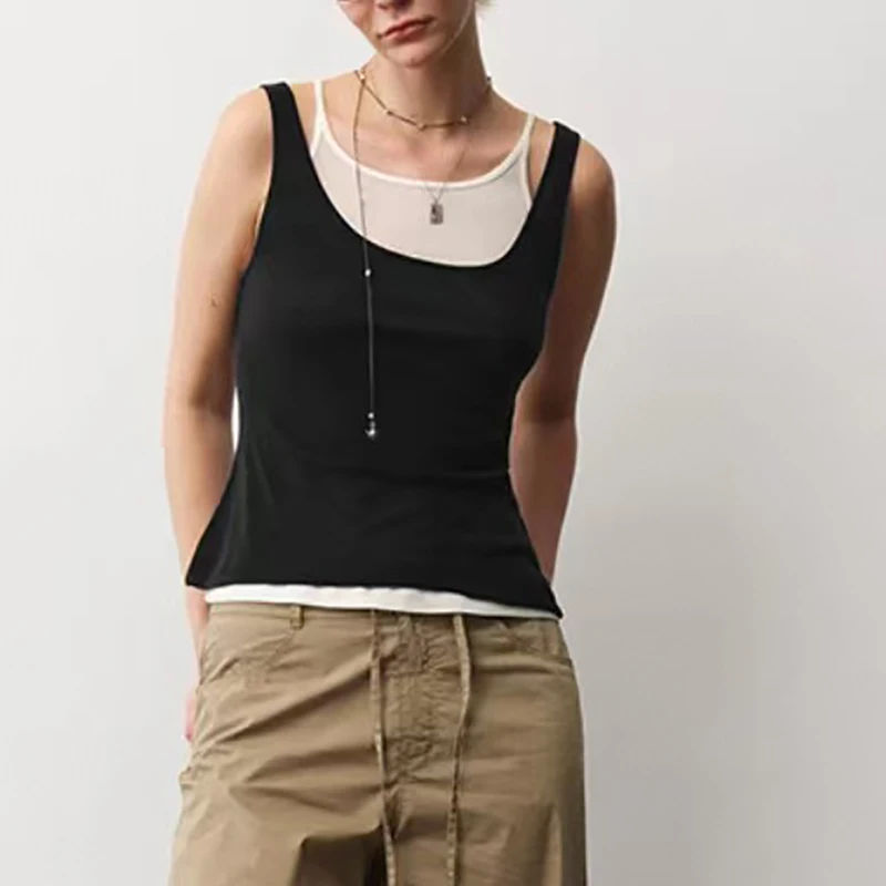 

Women's Two Piece Vest, Fashion Knit Camisole Bottom Shirt, Slim and Versatile High Quality Wool Blend Top, 2025
