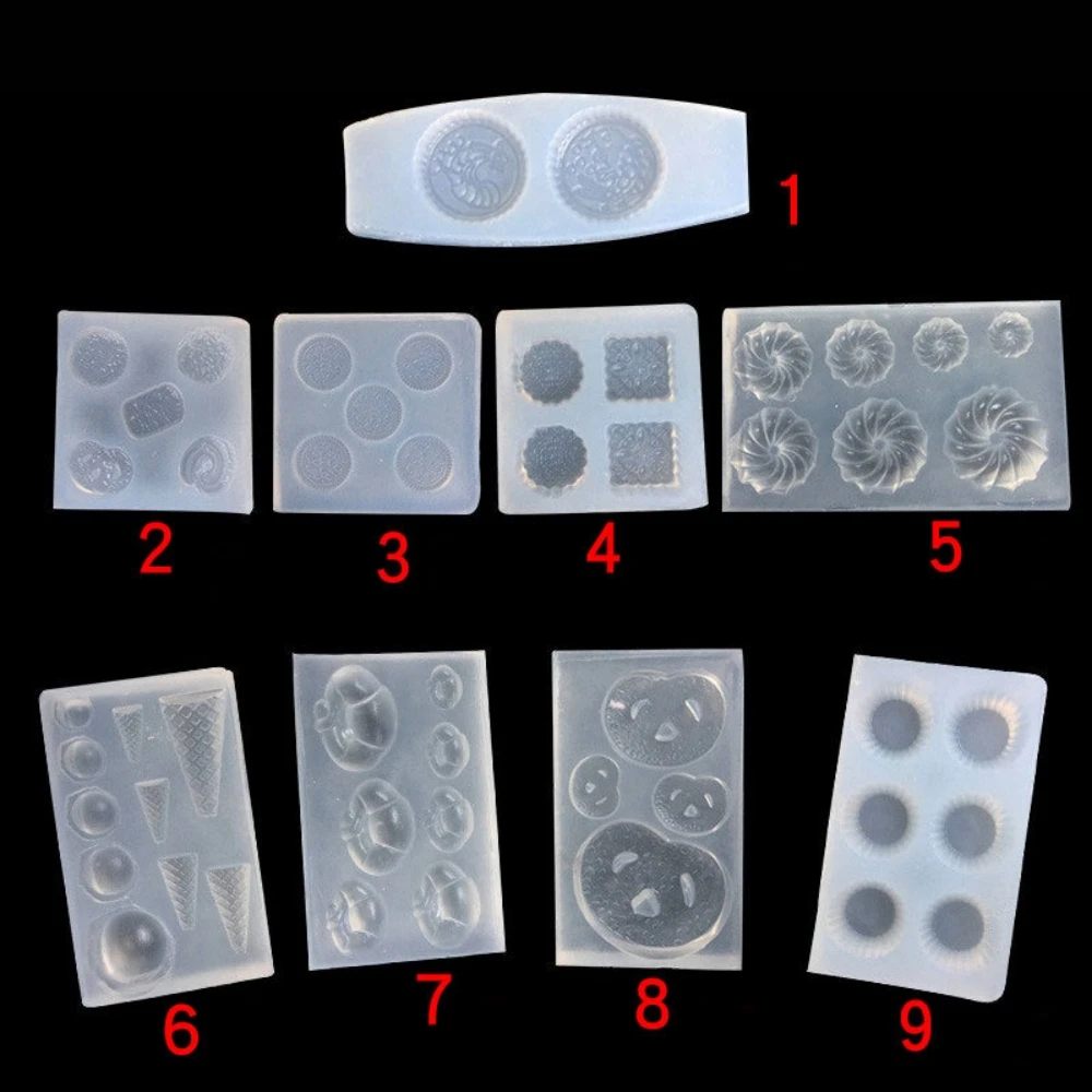 Mini Biscuit Silicone Mold Fondant Sugar Cake Chocolate DIY Clay Crystal Epoxy UV Silicone Molds Baking Tool Kitchen Accessories