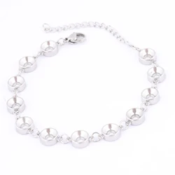 2pcs Stainless Steel Bracelet Claw Base Setting Trays For 6mm Pointback Crystal Stones Diy Bezel Blanks For Jewelry Making