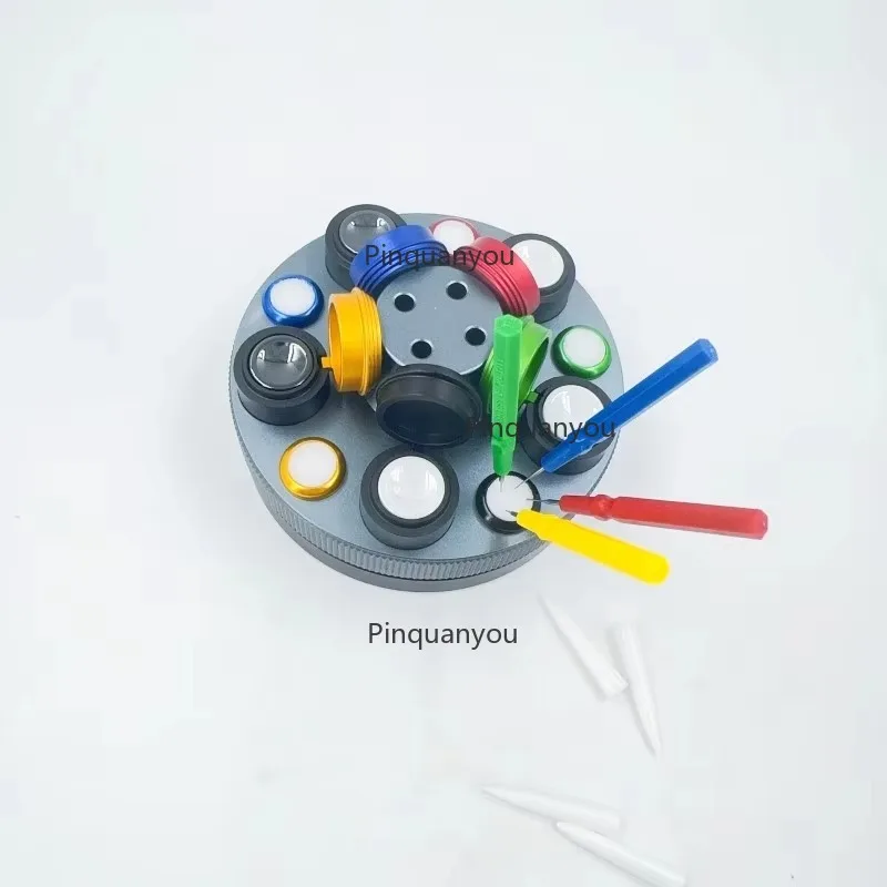 High Quality Watch Repair Tool, All Metal Circular Oil Disc and Oil Pen Set, Rotatable Base, Watchmaker for Watch Maintenance
