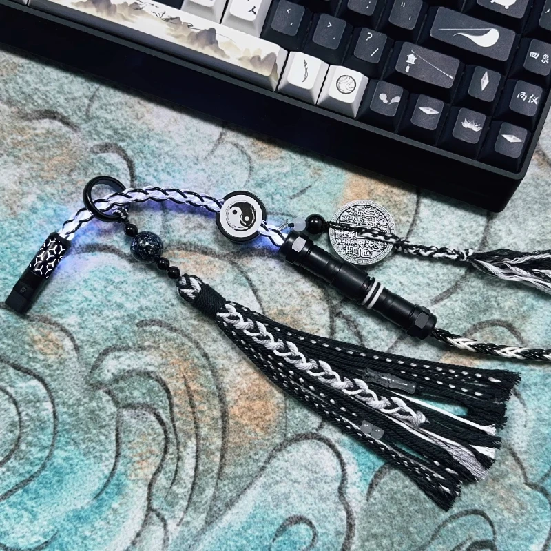 SHINE CUTOMIZE National Style Series Keyboard Cable Single Crystal Copper 8K Esports Navigation Plug in Cable "Mountain Ghost"