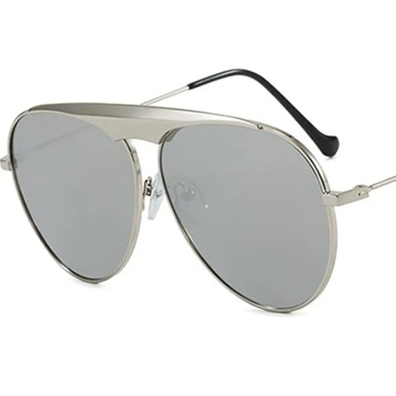 

Fashion Sun Glasses Unisex Simplity Anti-UV Spectacles Single Beam Eyeglasses Overize Frame Ornamental Pilot Sunglasses