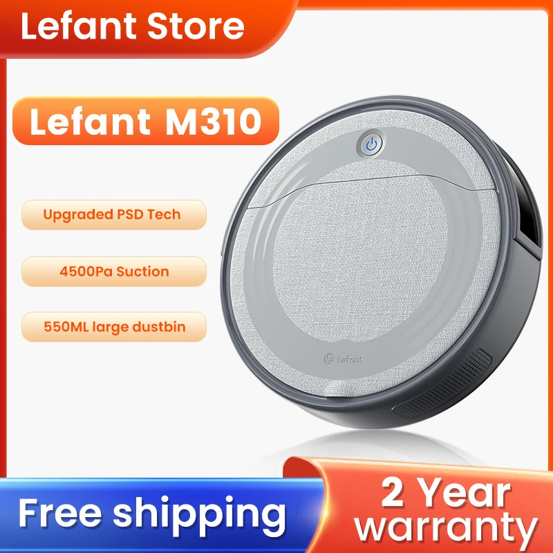 Lefant M310 Robot Vacuum Cleaner Powerful Suction Mini App/Alexa/Google Control Precise Avoidance Ideal for Pet Hair Hard Floor