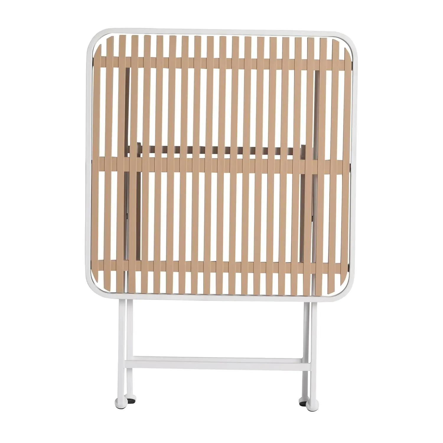 Square Folding Table Polypropylene Top Metal Legs Indoor Outdoor Dining Living Garden Terrace Use