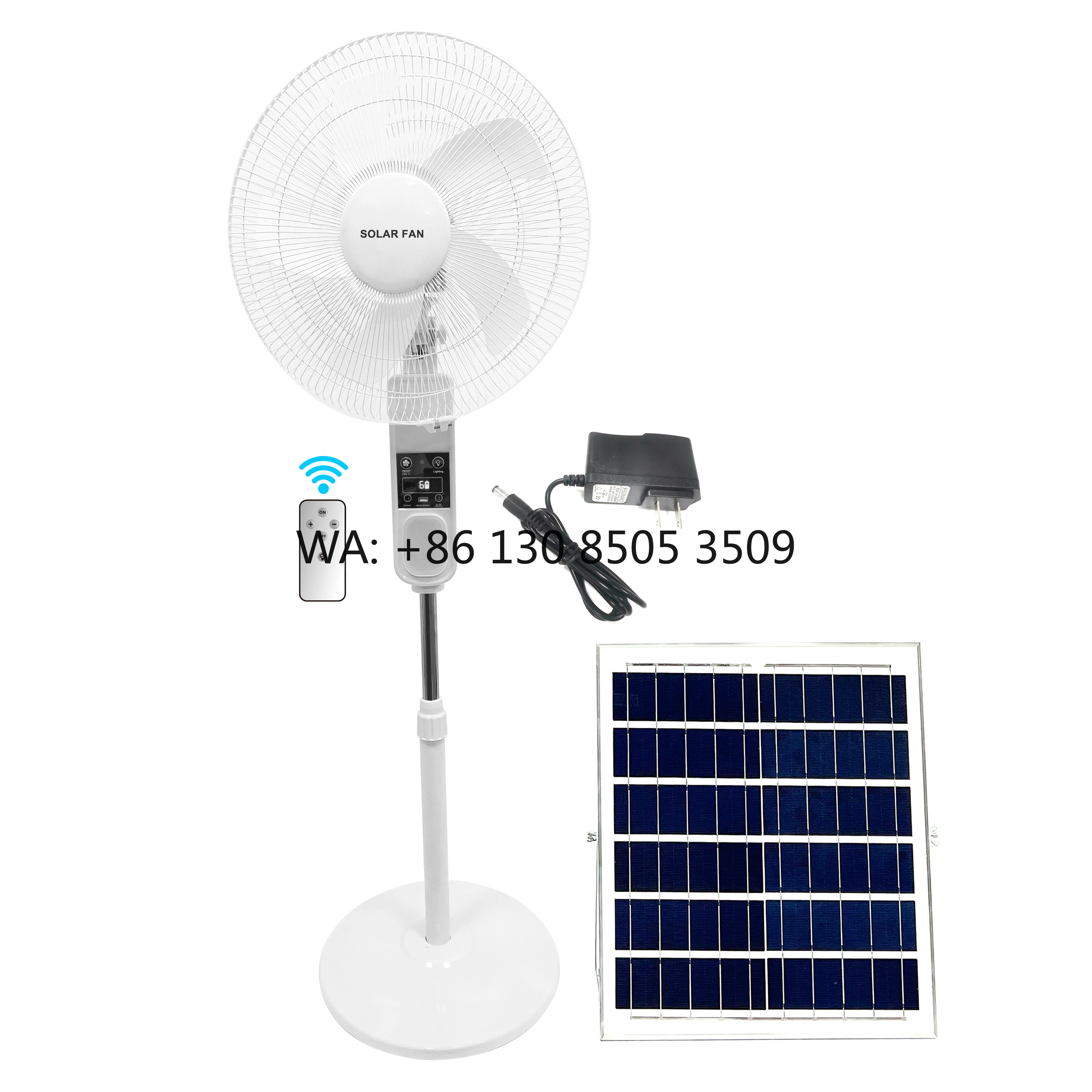 

Вентилятор напольный на солнечной батарее 16/18 дюймов, 5 лопастей, перезаряжаемый, AC/DC 12В, с панелью для зарядки и аккумулятором, с высокой скоростью обдува