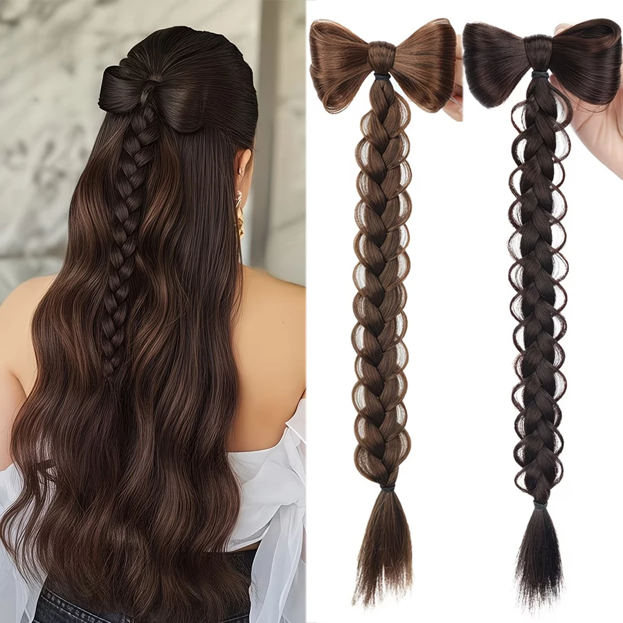 

Elegant Fashion Claw Ponytail with Bow Knot | Synthetic High Temperature Fiber, Suitable for Daily Wear, Increases Hair Volume